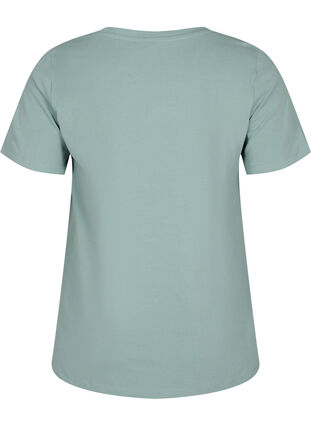 Ensfarvet basis t-shirt i bomuld, Chinois Green, Packshot image number 1