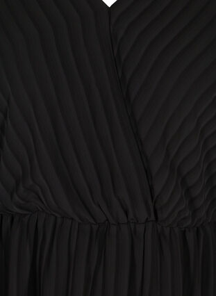 Bluse med 3/4 ærmer og v-udskæring, Black, Packshot image number 2