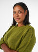 Strikbluse med knapdetalje, Gr&oslash;n, Model image number 3