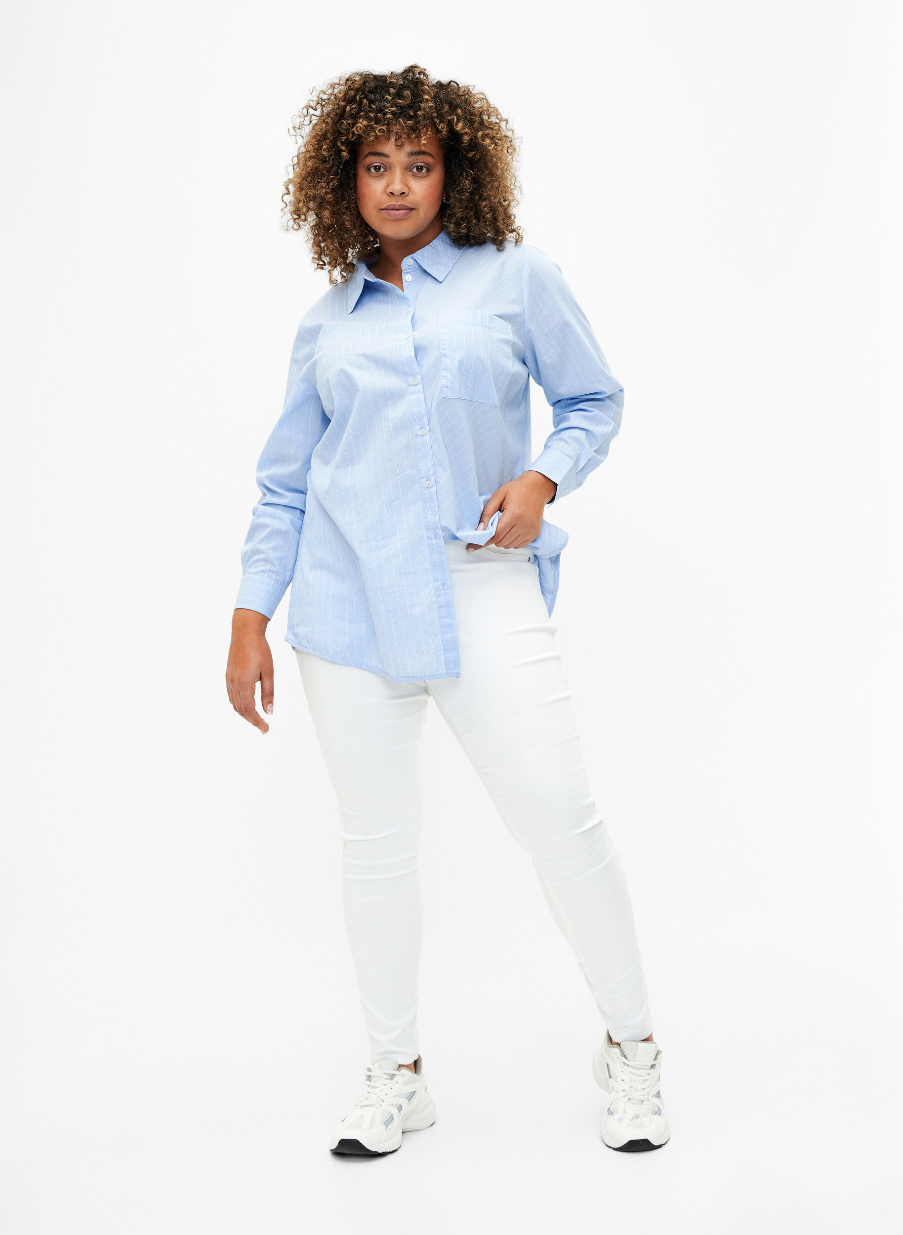 ZizziJeggings med h&oslash;j talje, Hvid, Model image number 0