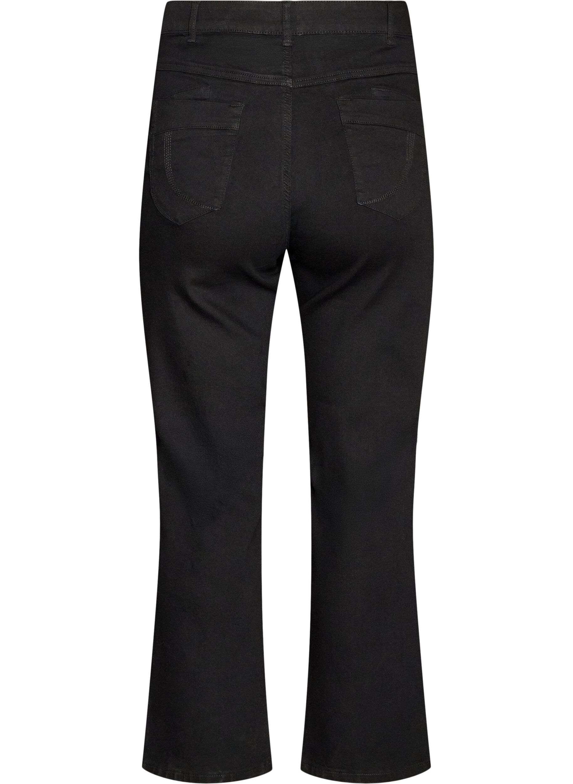 ZizziRegular fit Gemma jeans med h&oslash;j talje, Sort, Packshot image number 1