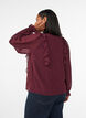 Transparent bluse med fl&aelig;ser og bindeb&aring;nd, R&oslash;d, Model image number 2