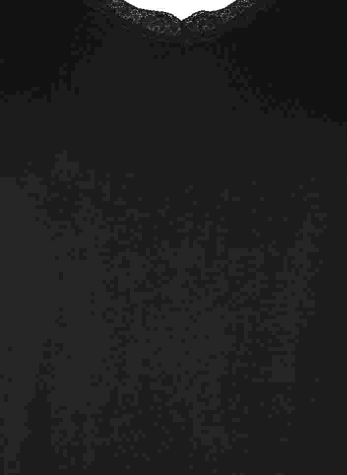 Kortærmet natkjole i viskose, Black, Packshot image number 2