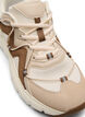 Wide fit - Sneakers med kontrastfarvet snøredetalje, Beige, Packshot image number 3