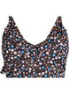 Blomstret bikini bh med fl&aelig;sedetaljer, Brun, Packshot image number 0