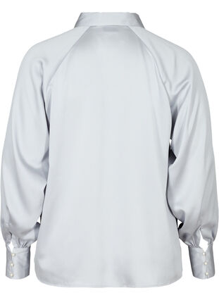 Skjorte med ballonærmer og krave, Light Grey, Packshot image number 1