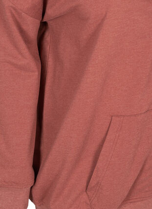 Sweat cardigan med lynlås, Burnt Henna Mel., Packshot image number 3