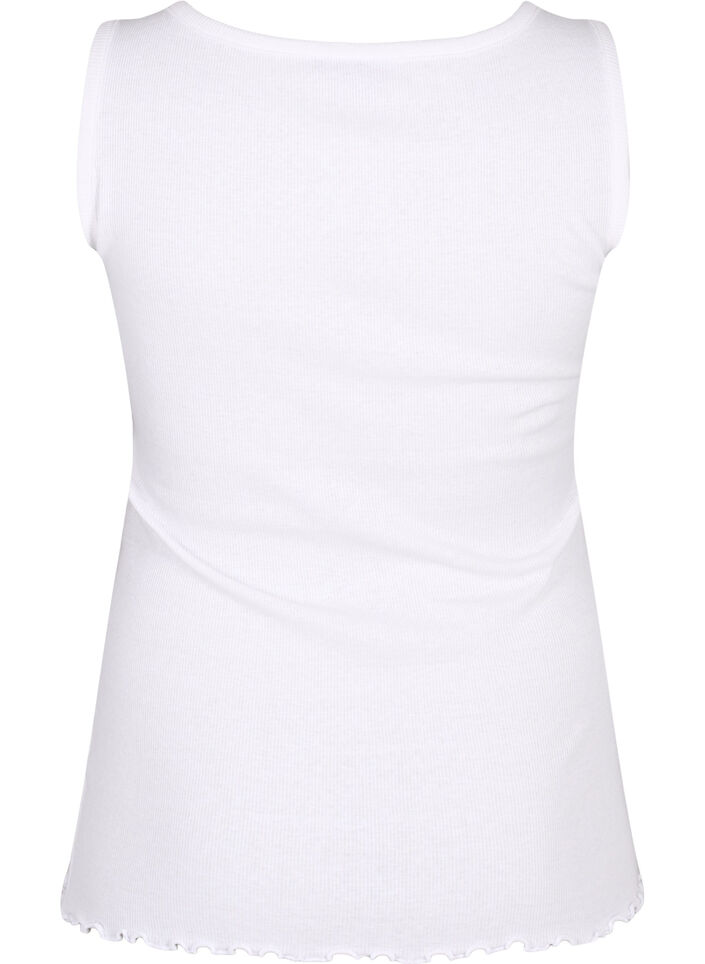Rib tanktop med knapper, Bright White, Packshot image number 1