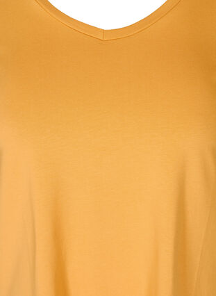 Basis t-shirt med v-hals, Spruce Yellow, Packshot image number 2