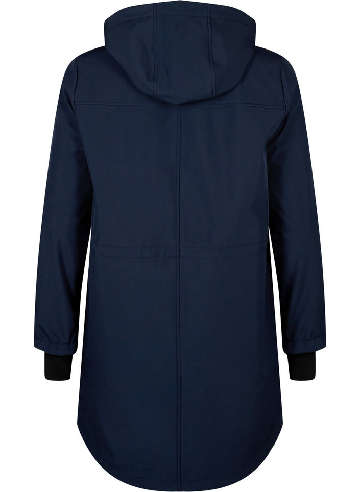 Softshell jakke med aftagelig h&aelig;tte, Bl&aring;, Packshot image number 1