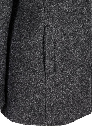 Kort meleret jakke med uld, Dark Grey Melange, Packshot image number 3
