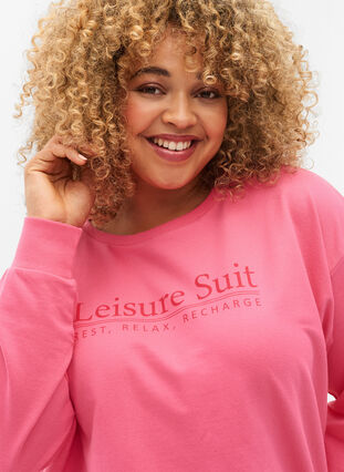 Sweatshirt i bomuld med tekstprint, Hot P. w. Lesuire S., Model image number 2