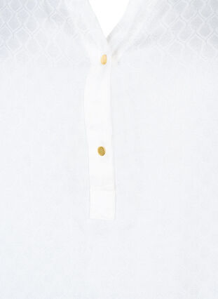 Tunika i viskose med tone-i-tone mønster, Bright White, Packshot image number 2