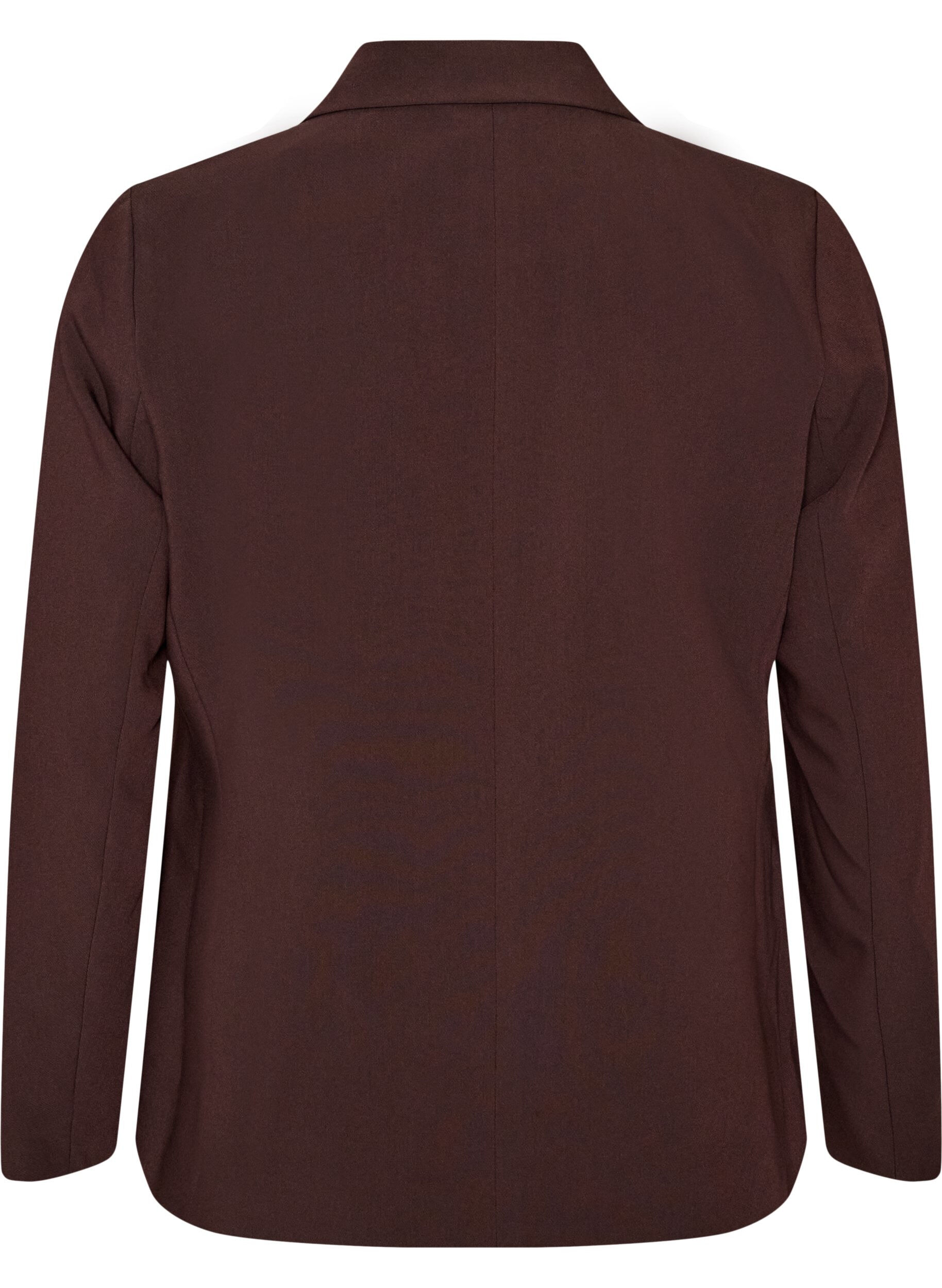 ZizziKlassisk blazer med enkel knaplukning, Brun, Packshot image number 1