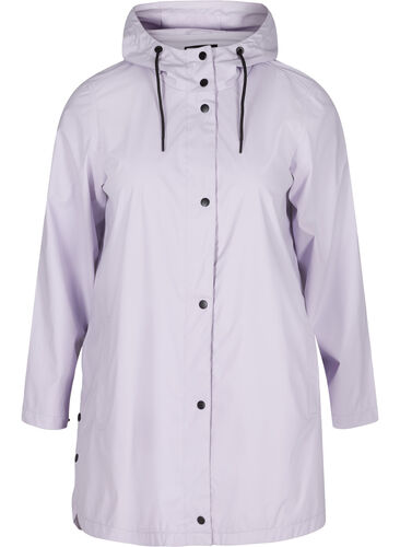 Regnjakke med hætte og lommer, Pastel Lilac, Packshot image number 0
