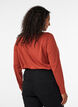 Lang&aelig;rmet t-shirt med V-hals og knapper, Brun, Model image number 2