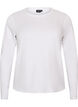Lang&aelig;rmet basis T-shirt med rund hals, Hvid, Packshot image number 0