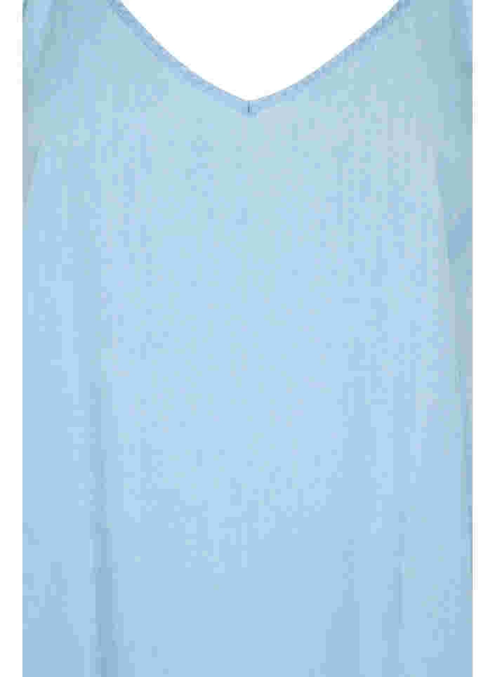 Lang denimkjole med tynde stropper, Light blue denim, Packshot image number 2
