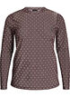 Mesh bluse med prikker, Brun, Packshot image number 0