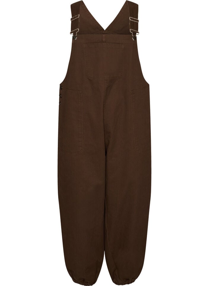 Overalls med balloneffekt og justerbare seler, Brun, Packshot image number 0