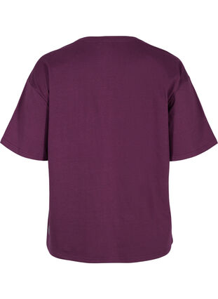 Trænings t-shirt i bomuld, Blackberry Wine, Packshot image number 1