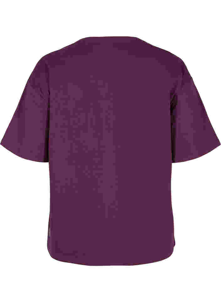Trænings t-shirt i bomuld, Blackberry Wine, Packshot image number 1