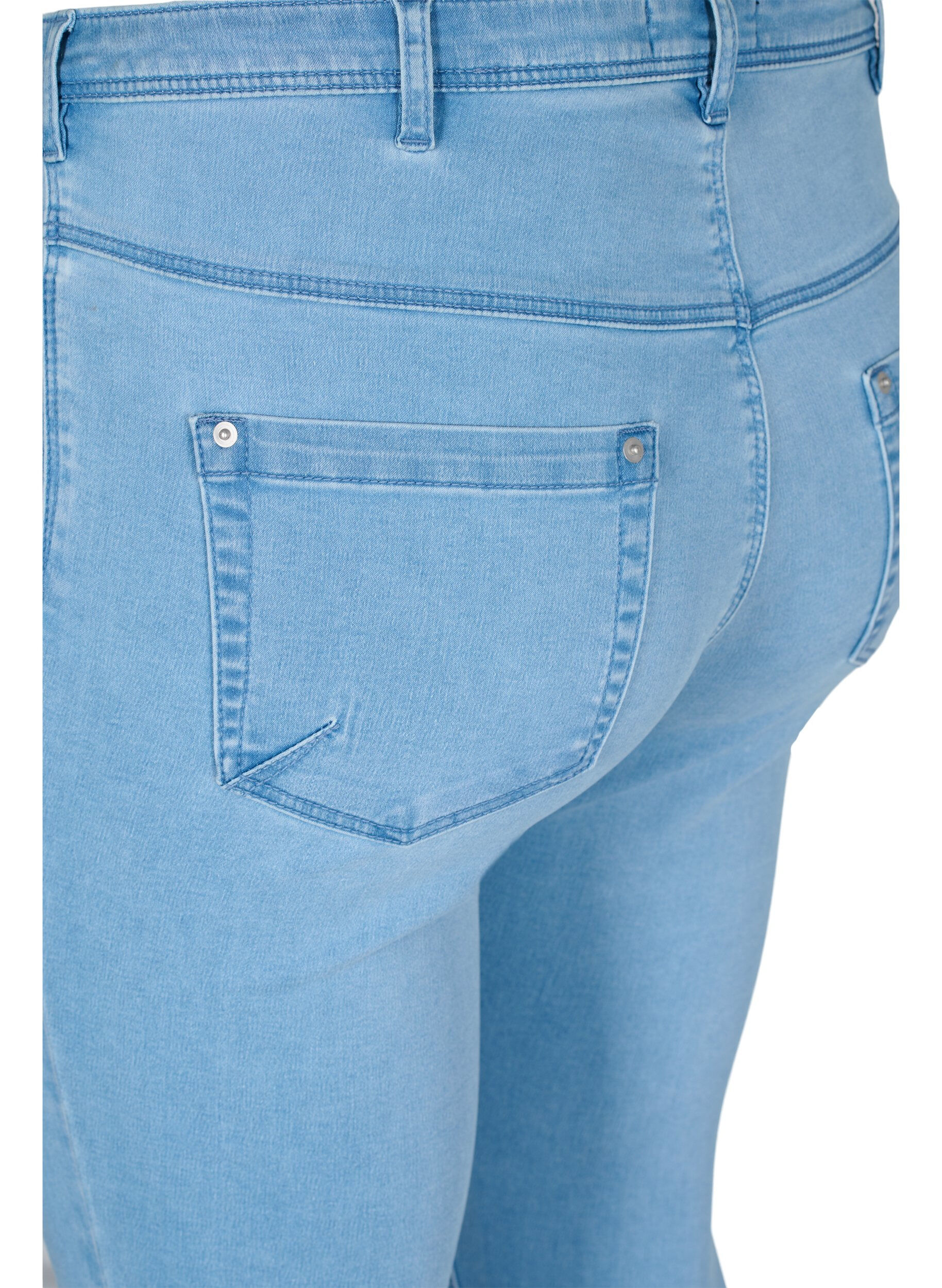 ZizziCropped Amy jeans med lynl&aring;sdetalje, Bl&aring;, Packshot image number 3