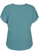 Bluse med korte &aelig;rmer og rund halsudsk&aelig;ring, Gr&oslash;n, Packshot image number 1