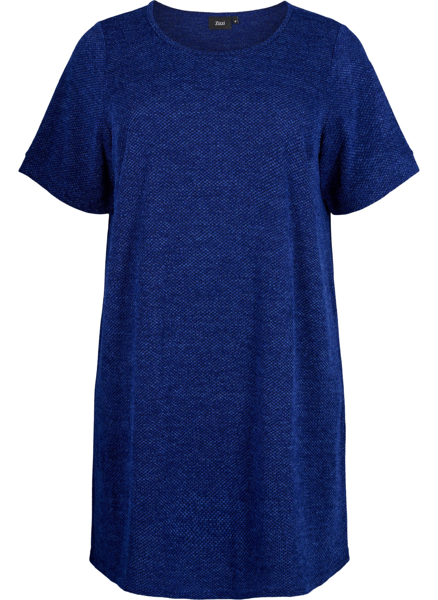 Zizzi T-shirt kjole med korte &aelig;rmer, Sodalite Blue, Packshot image number 0