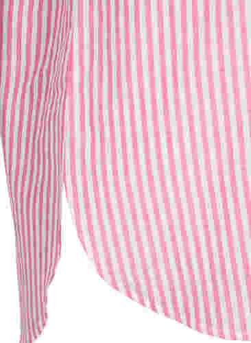 Stribet tunika med v-hals og knapper, Beetroot Stripe, Packshot image number 3
