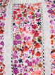 &AElig;rmel&oslash;s bomuldsbluse med blomsterprint og broderie anglaise, Lyser&oslash;d, Packshot image number 2