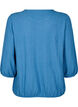 Bluse med struktur og 3/4 &aelig;rme, Bl&aring;, Packshot image number 1