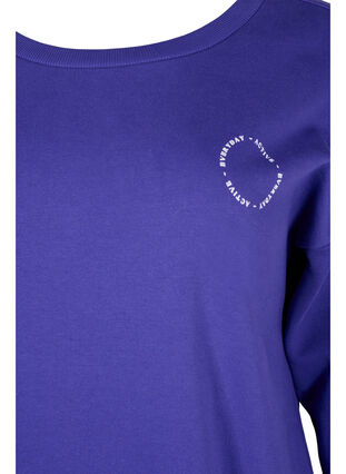 Sweatshirt i bomuld med tryk, Deep Blue, Packshot image number 2
