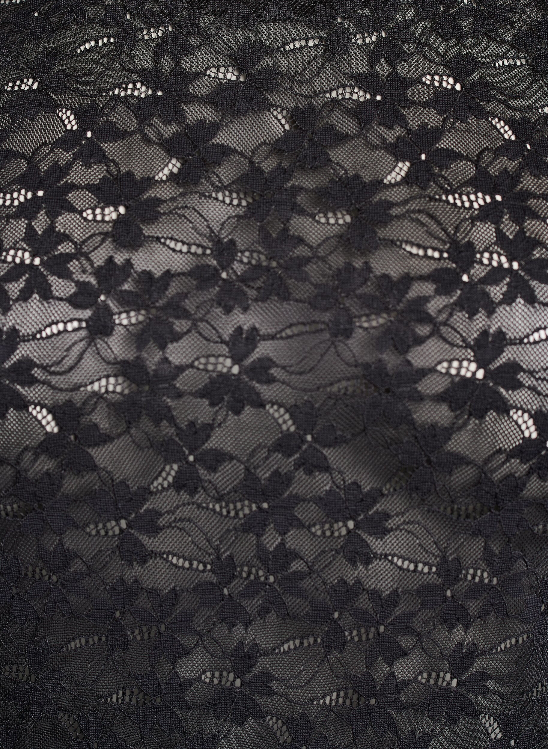 Zizzi Blondebluse med rund hals og t&aelig;tsiddende pasform, Sort, Packshot image number 2