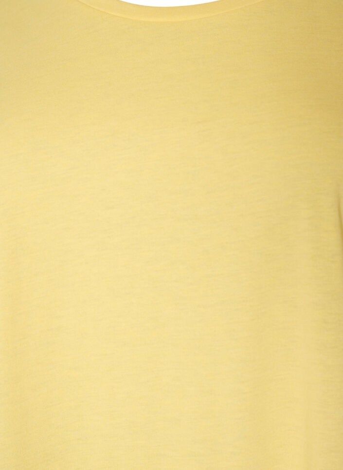 Kort&aelig;rmet T-shirt i bomuldsblanding, Gul, Packshot image number 2