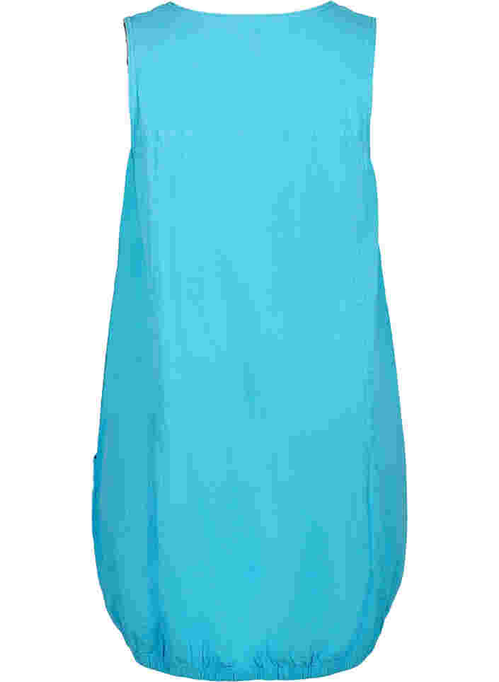 Ærmeløs kjole i bomuld, River Blue, Packshot image number 1