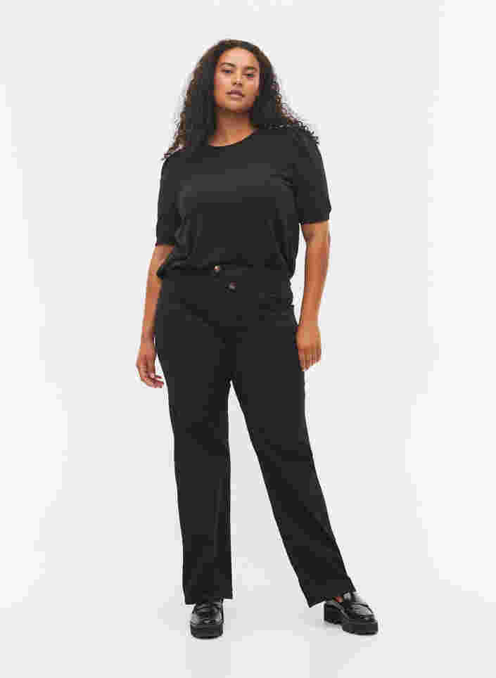 Regular fit Gemma jeans med høj talje, Black, Model image number 0