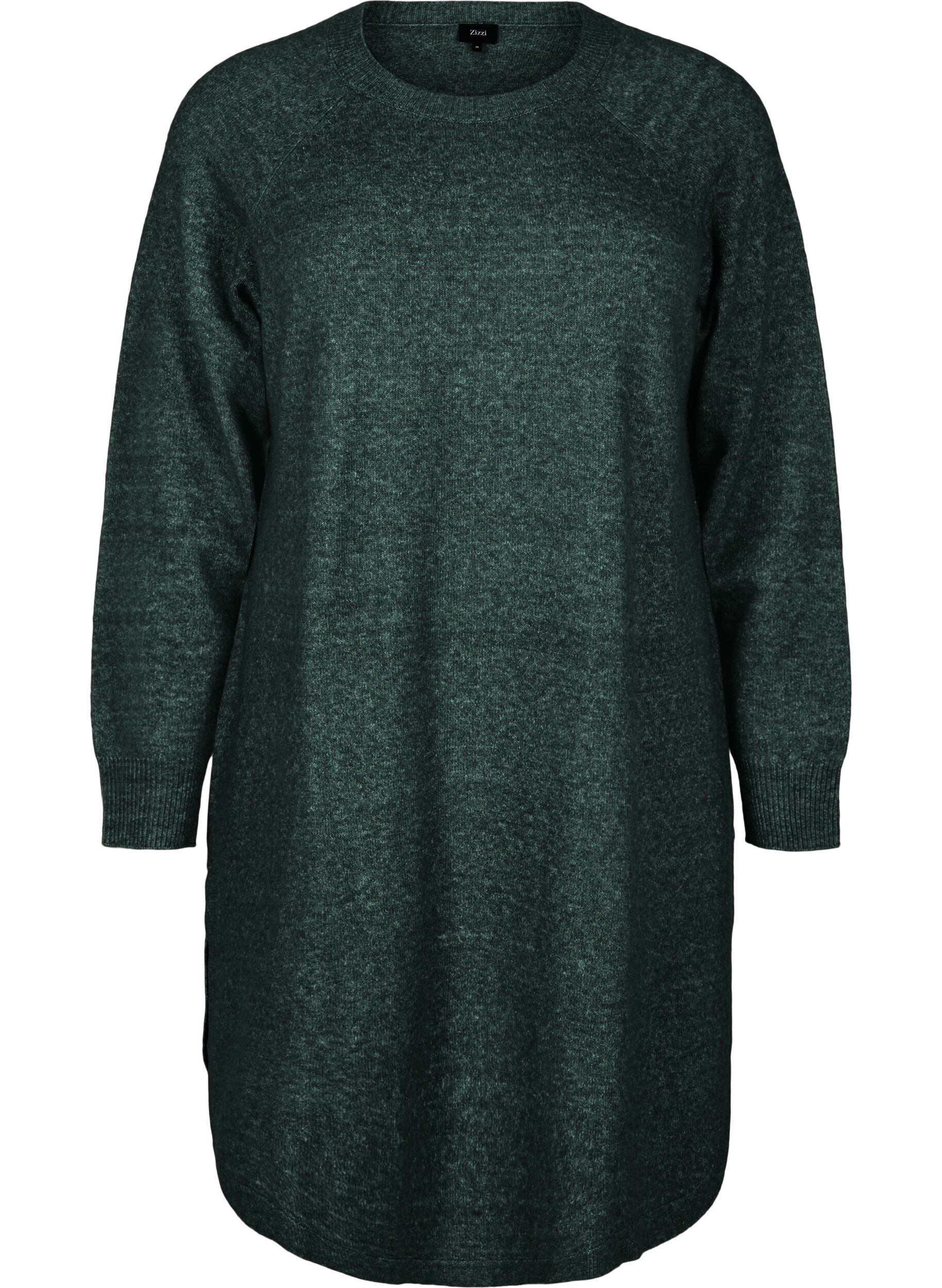 Kort strikkjole med rund hals