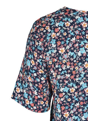 Bluse med korte ærmer, FLOWER MARK PRINT, Packshot image number 3