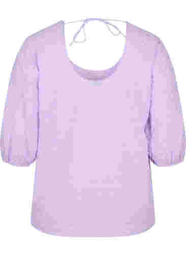 Struktureret bluse med 1/2 ærmer, Lavendula, Packshot image number 1