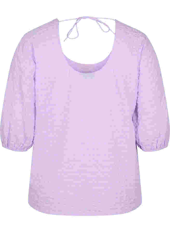 Struktureret bluse med 1/2 ærmer, Lavendula, Packshot image number 1