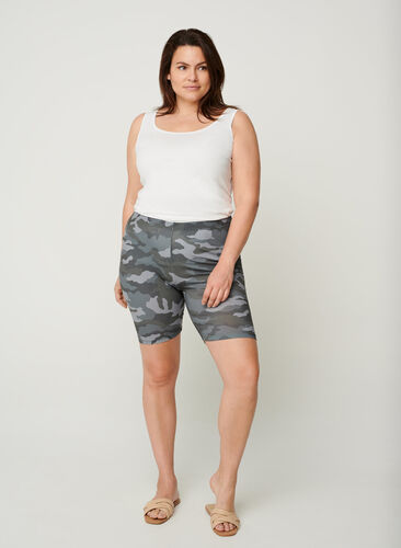 Cykelshorts med camouflage print, Army AOP, Model image number 0