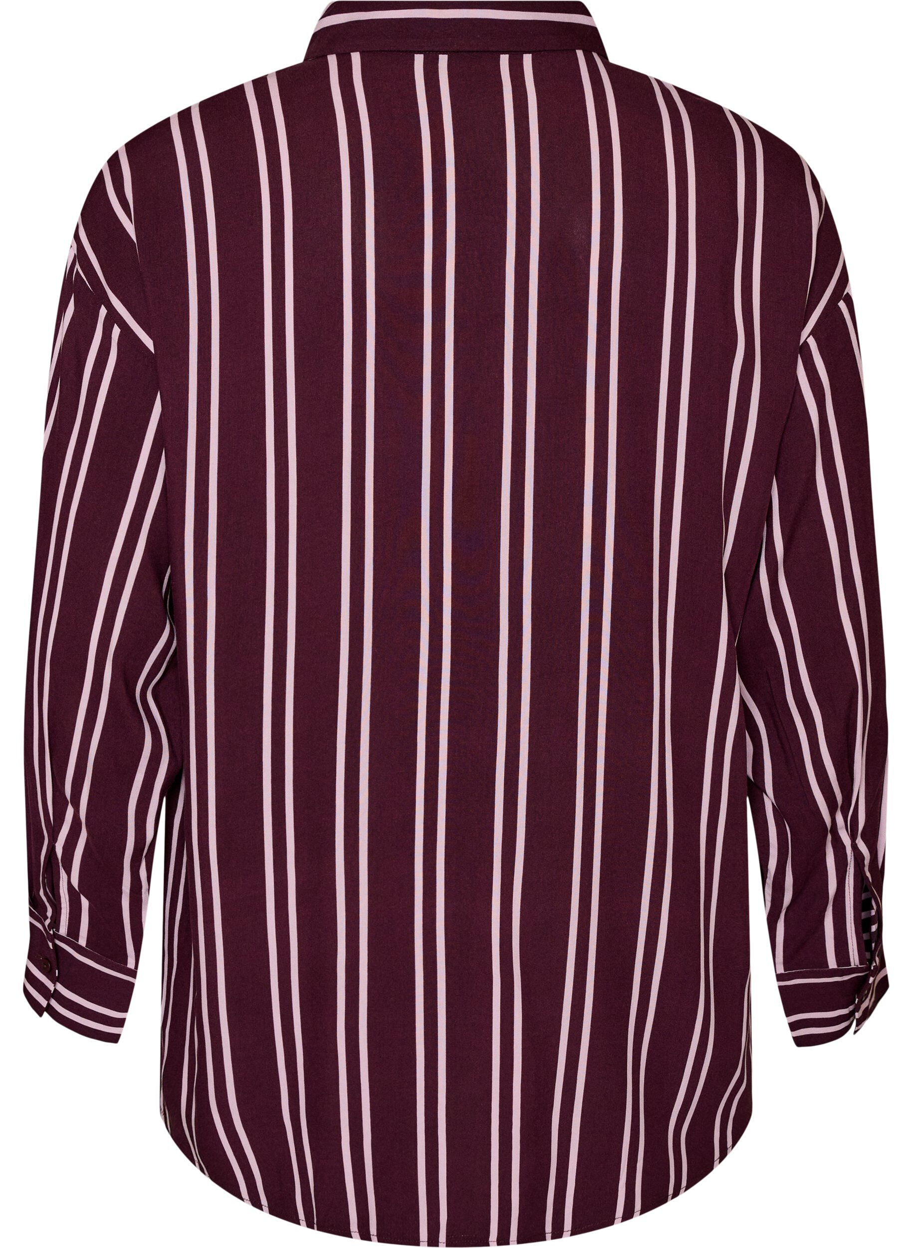 ZizziNatskjorte med striber, M&oslash;rk Bordeaux, Packshot image number 1