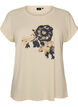 T-shirt med dekorativt frontprint, Vanilla, Packshot image number 0