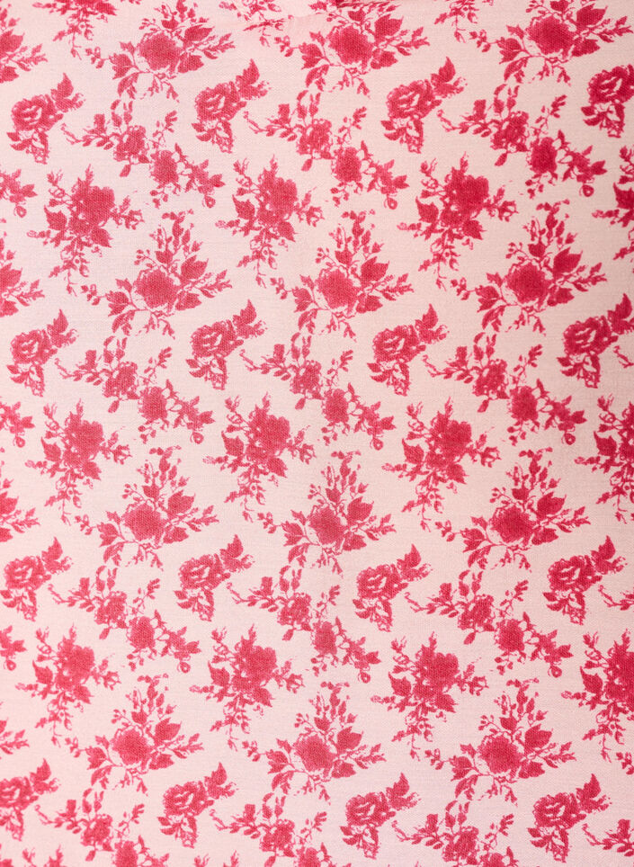 Blomstret viskosebluse med ballon&aelig;rmer, R&oslash;d, Packshot image number 2