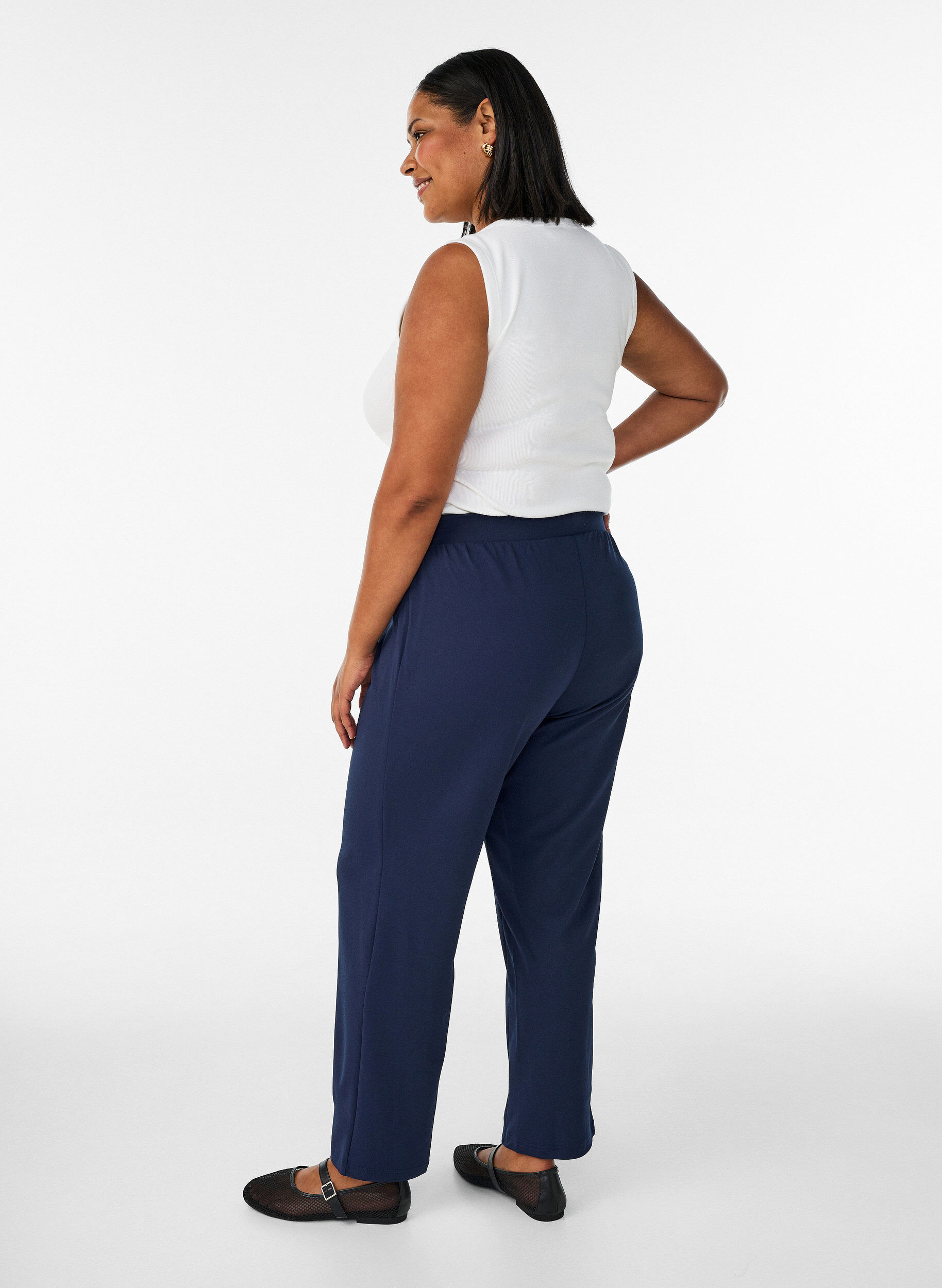 ZizziBukser med straight fit, Bl&aring;, Model image number 2