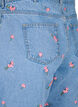 Denim shorts med broderede blomster, Blå, Packshot image number 3