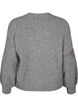 Meleret cardigan i ribstrik, Light Grey Melange, Packshot image number 1