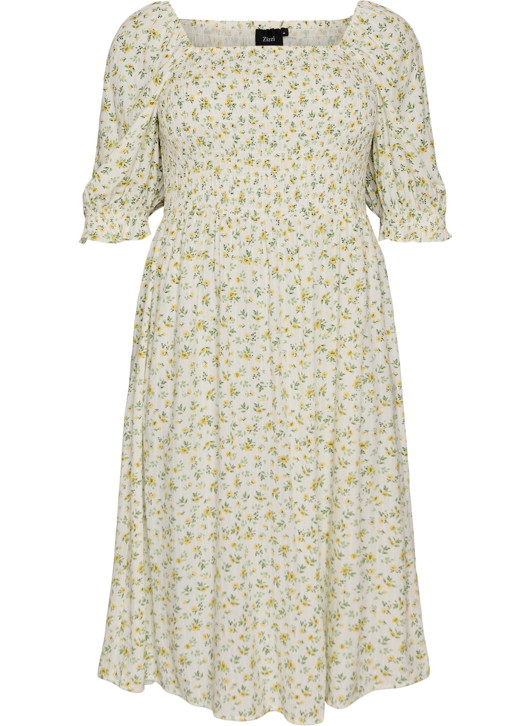 Blomstret sommerkjole i viskose