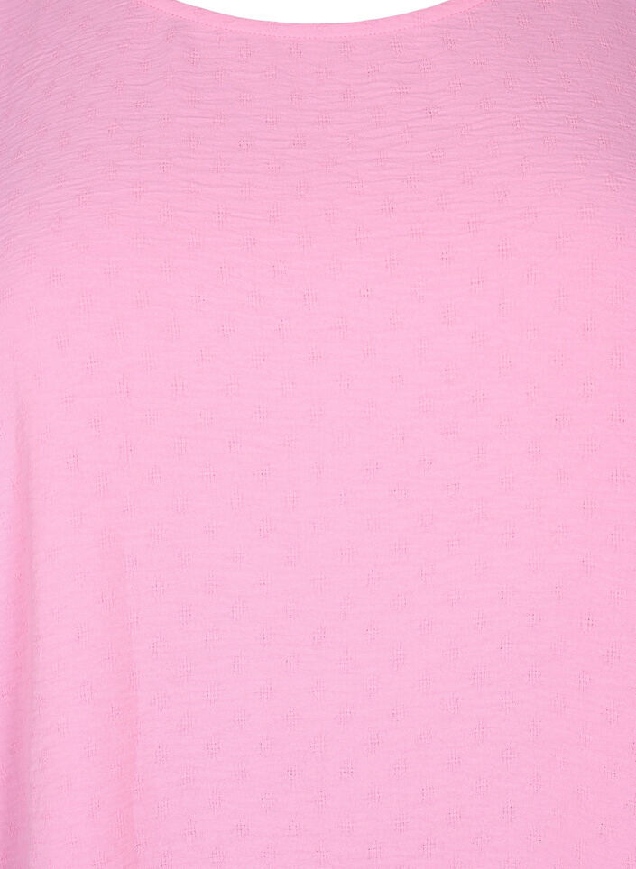 Langærmet bluse med tekstur, Rosebloom, Packshot image number 2